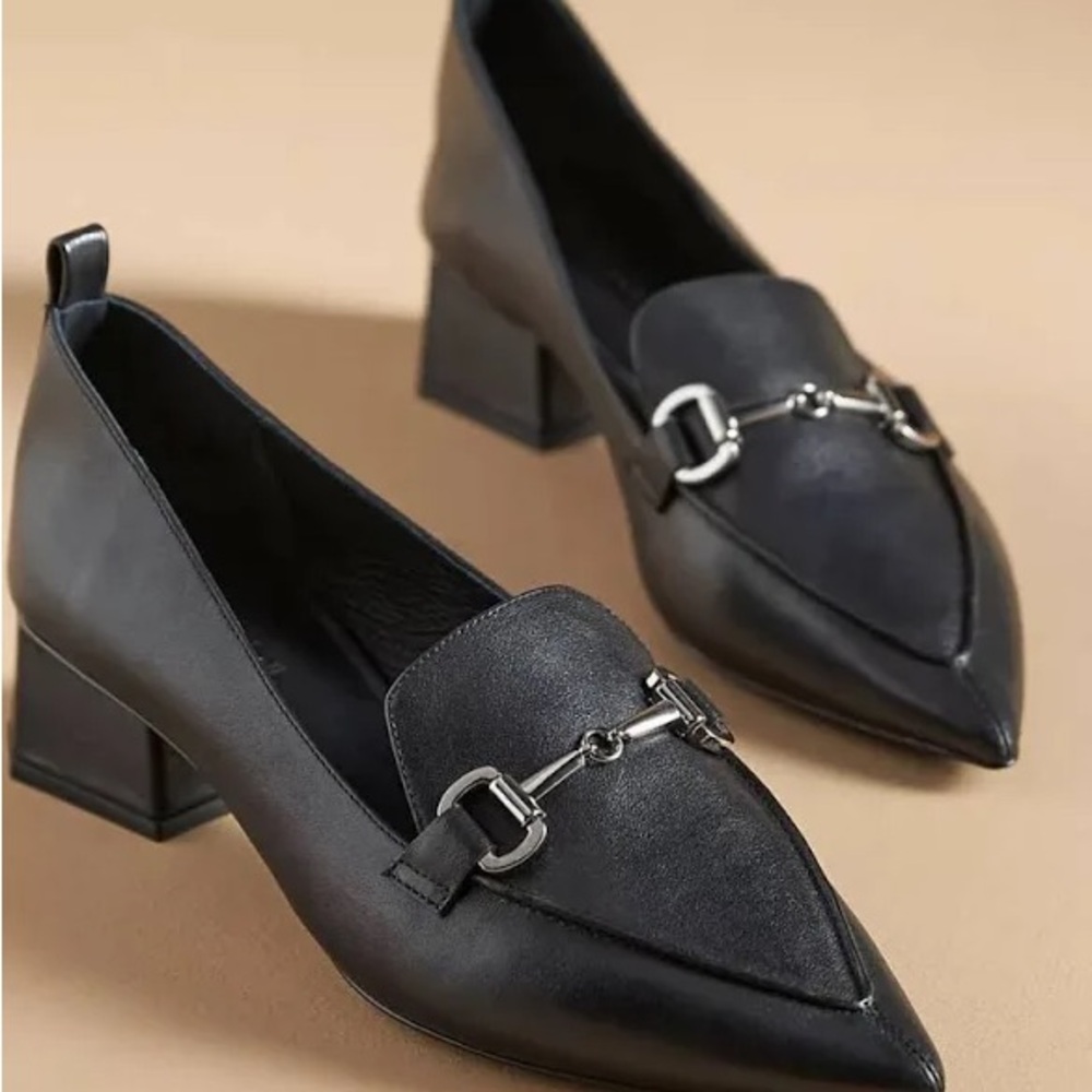 NWT Jeffery Campbell Black Loafers with Silver Detail